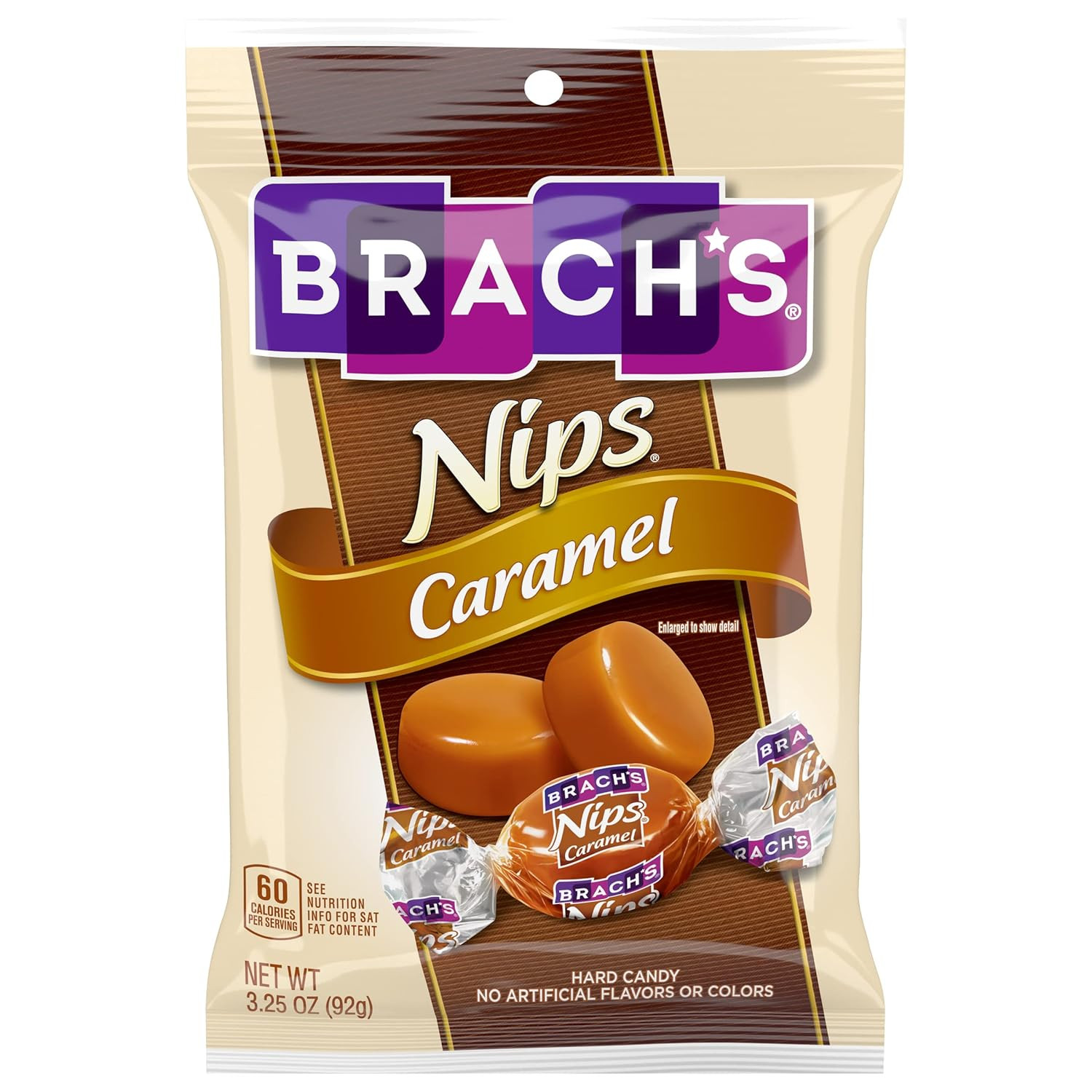 Brach's Nips Caramel Hard Candy Individually Wrapped 12 Pack 3.25 Ounce