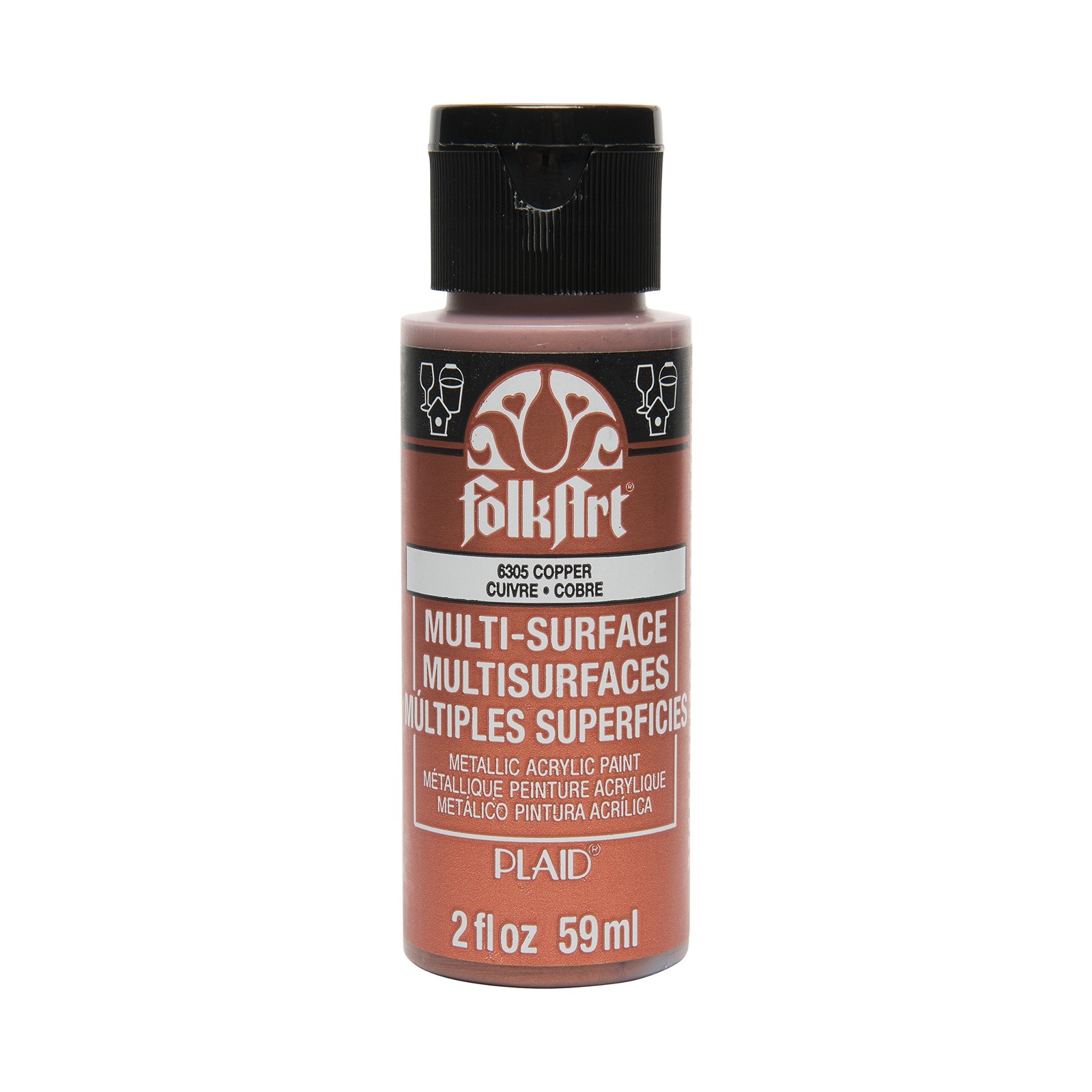 FolkArt Multi-Surface Metallic Paint in 2 Fl Oz (Pack of 1), Copper