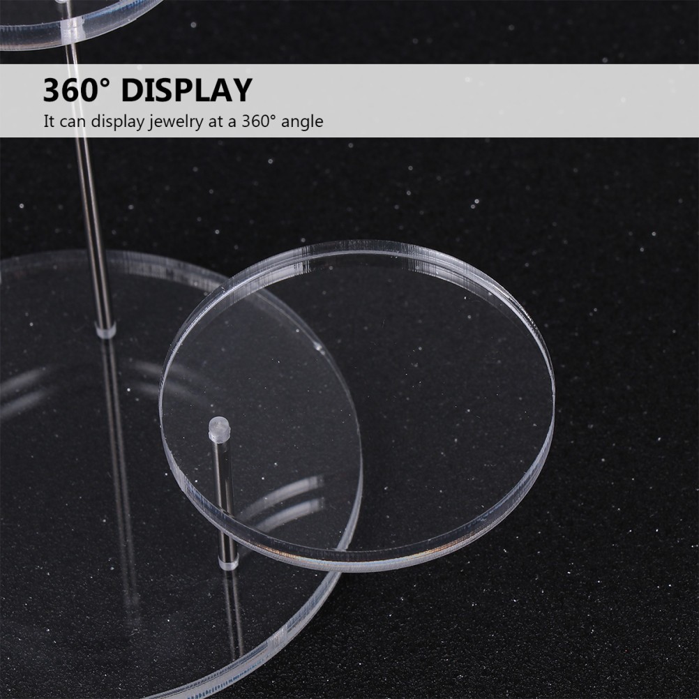 1Set Clear Jewelry Display Rack for Store Gallery Use with Multi Layer Design