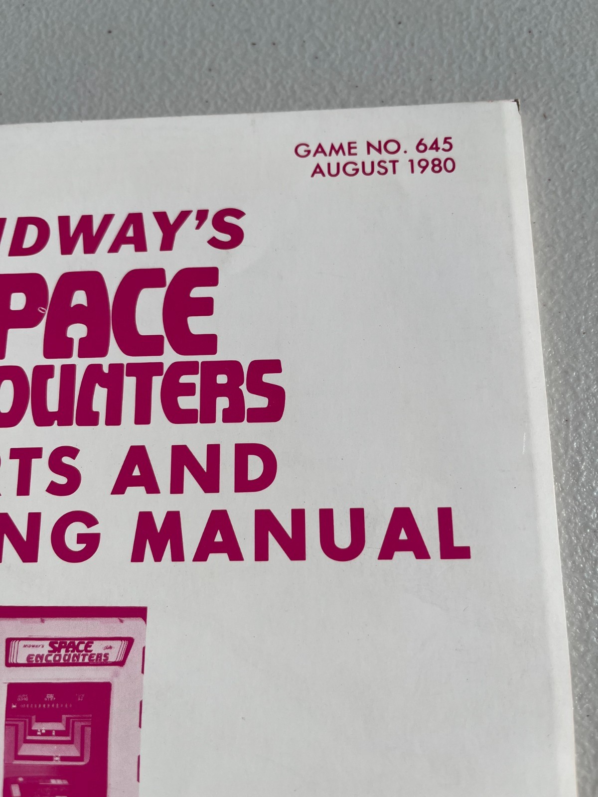 Midway SPACE ENCOUNTERS Arcade Video Game Manual - good used original