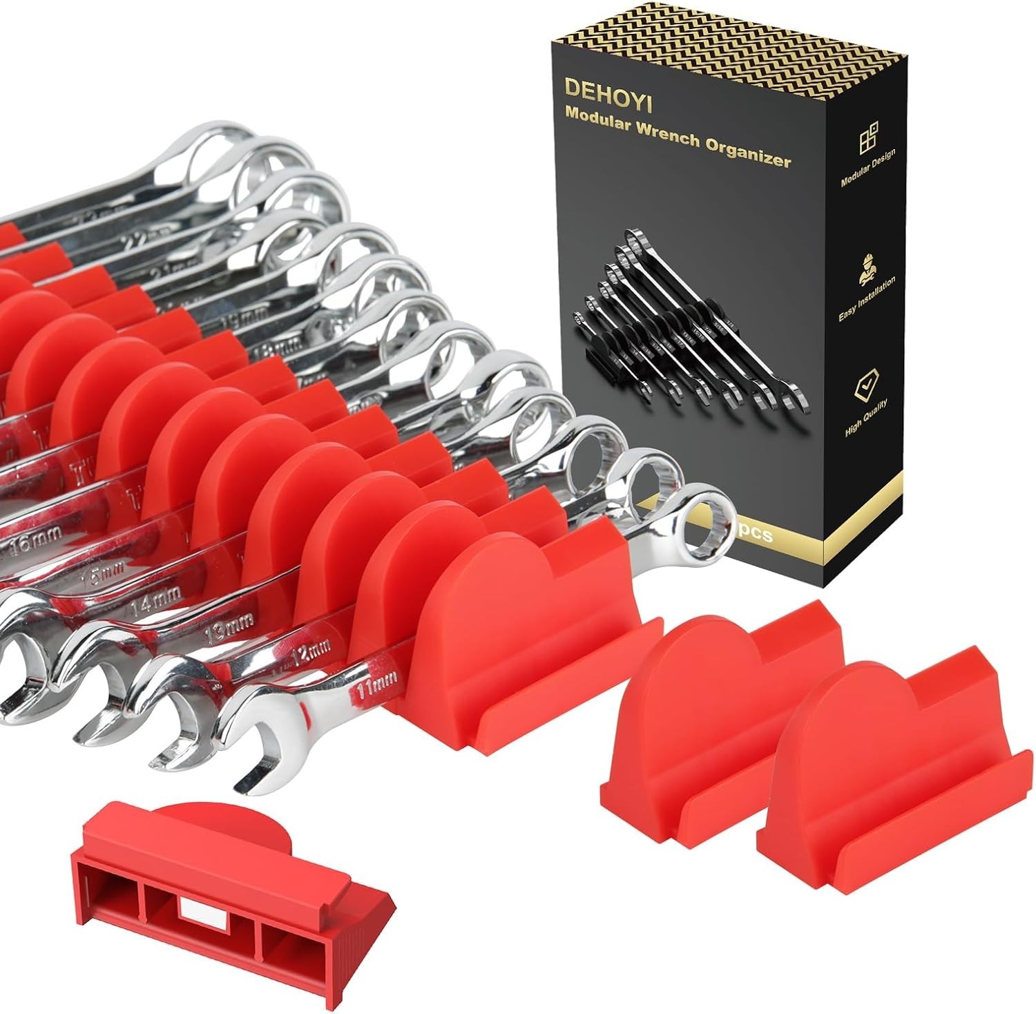 24pcs Magnetic Modular Wrench Organizers: Ultimate Tool Drawer Solution