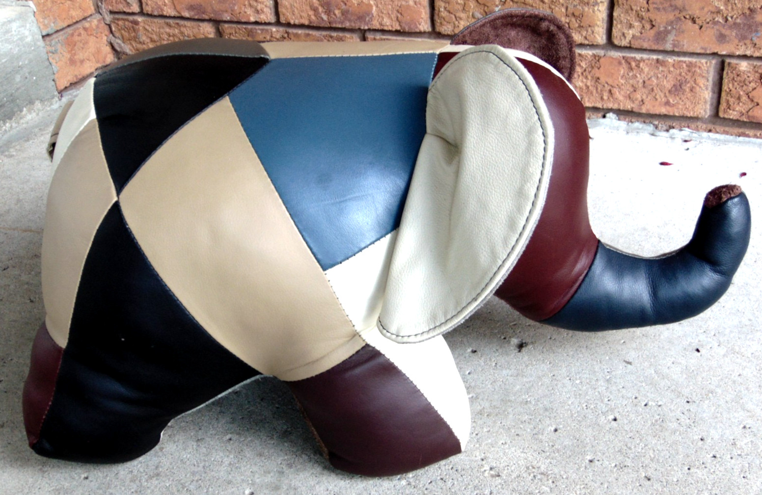 Reiner's Original Leather Elephant foot rest stool retired 10" X 13" X 22"