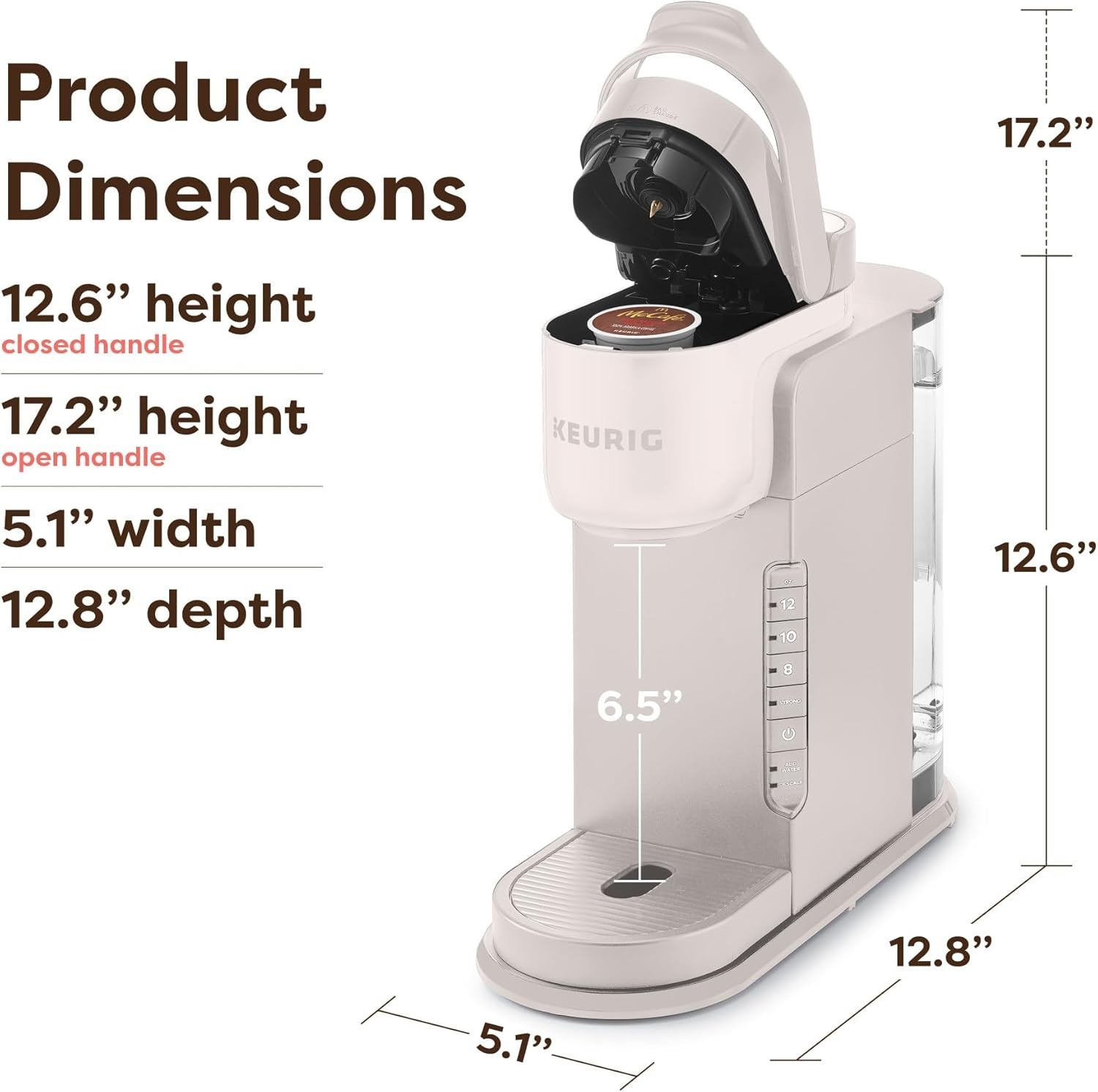 K-Express Single Serve K-Cup Pod Coffee Maker, 3 Brew Sizes, Strong Button Fe...