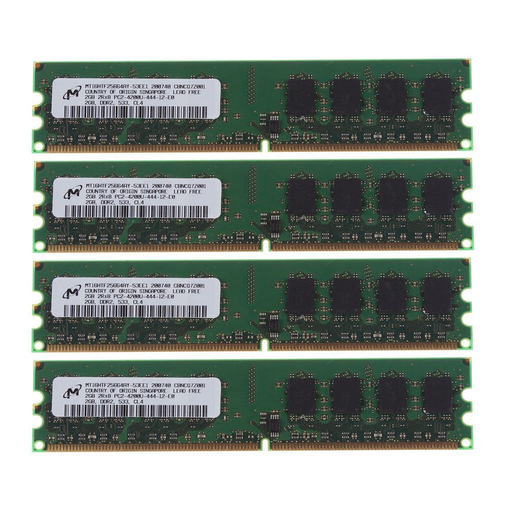 8GB 4x 2GB 2Rx8 DDR2 533MHz PC2-4200U CL6 DIMM RAM Desktop RAM PC For UH