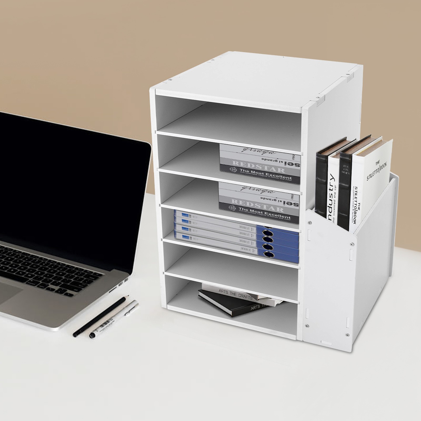 6 Compartments Desktop Organizer Desktop File Holder Rectangular File Organizer