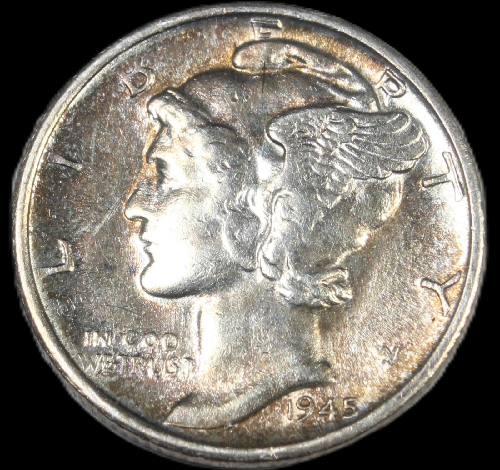 1945 s mercury dime- CHOICE GEM BU / FREE SHIPPING- SMH- 199
