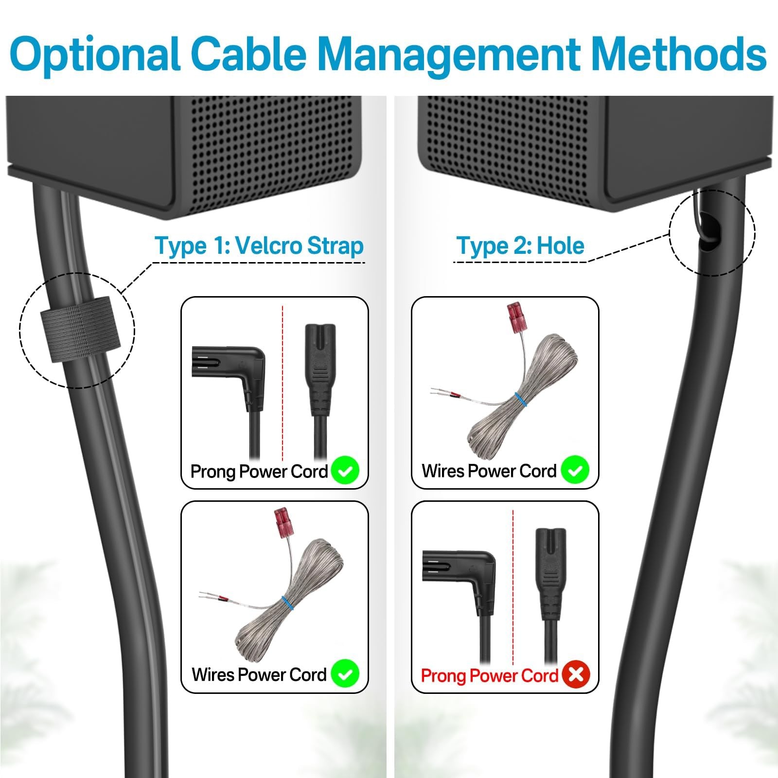 Speaker Stands for Vizio Pair with Wall Mount - Black