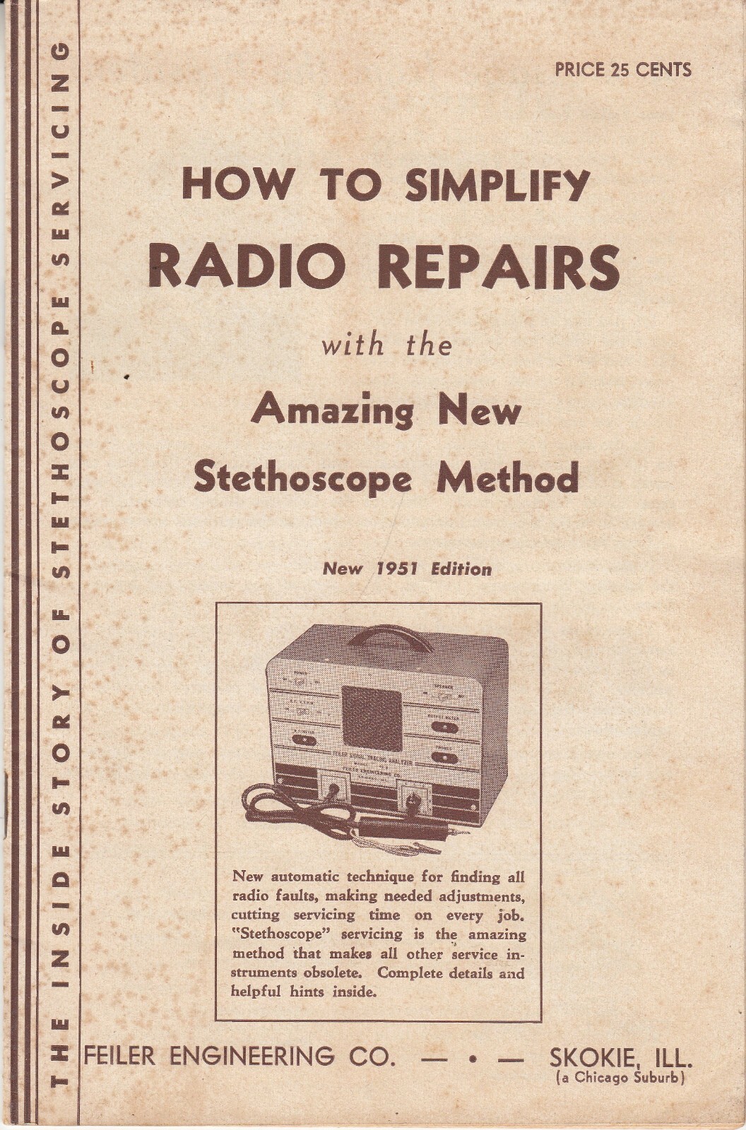 1951 RADIO REPAIRS with STETHOSCOPE METHOD - FEILER METER AD