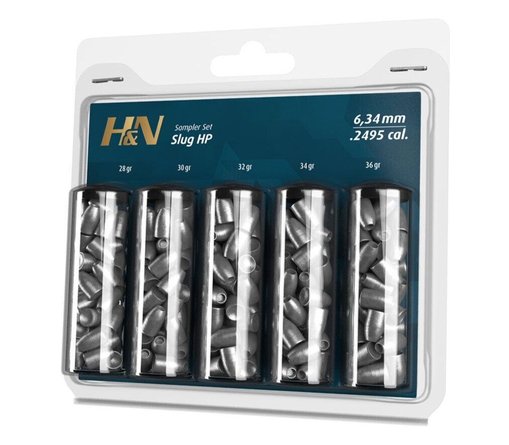 H&N Slug HP 120 Count / 5 Type HUNTING SAMPLER 6.34mm .25 Caliber Airgun Pellets