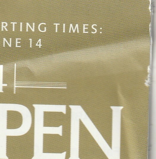 2014 US Open Golf Grouping/Start Times Program 14JUN Pinehurst NC MY20