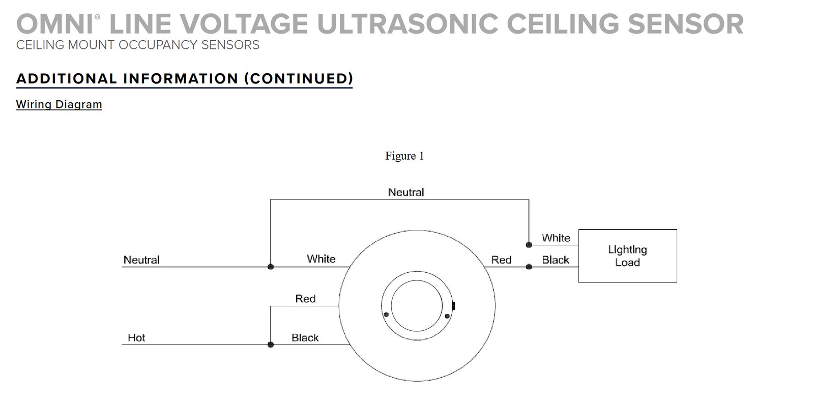 Current Omni Line Voltage Ultrasonic Ceiling Sensor, 2000 sq ft coverage,
