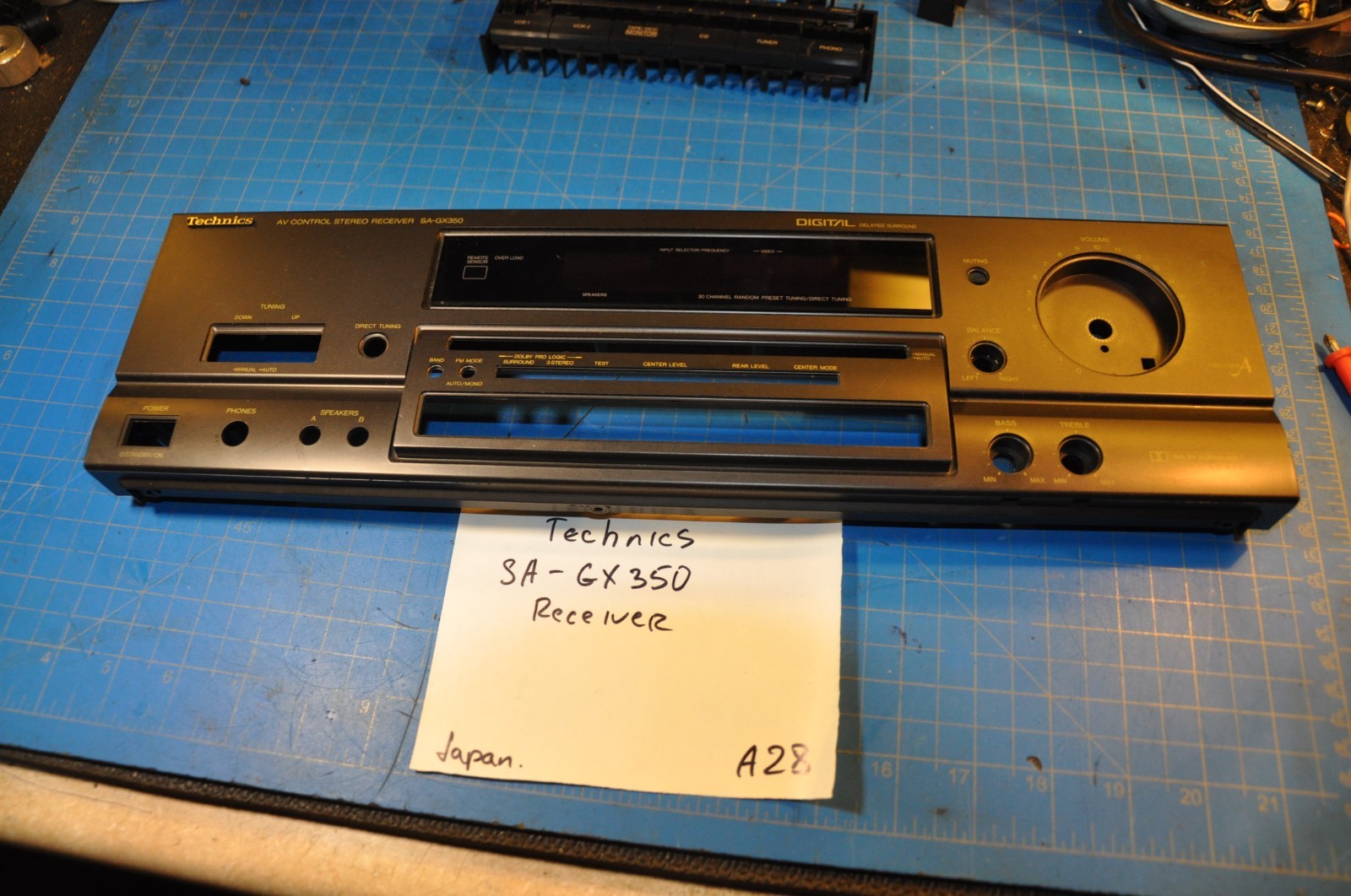 Technics SA-GX350 Receiver Replacement Parts Front Face Panel Plate