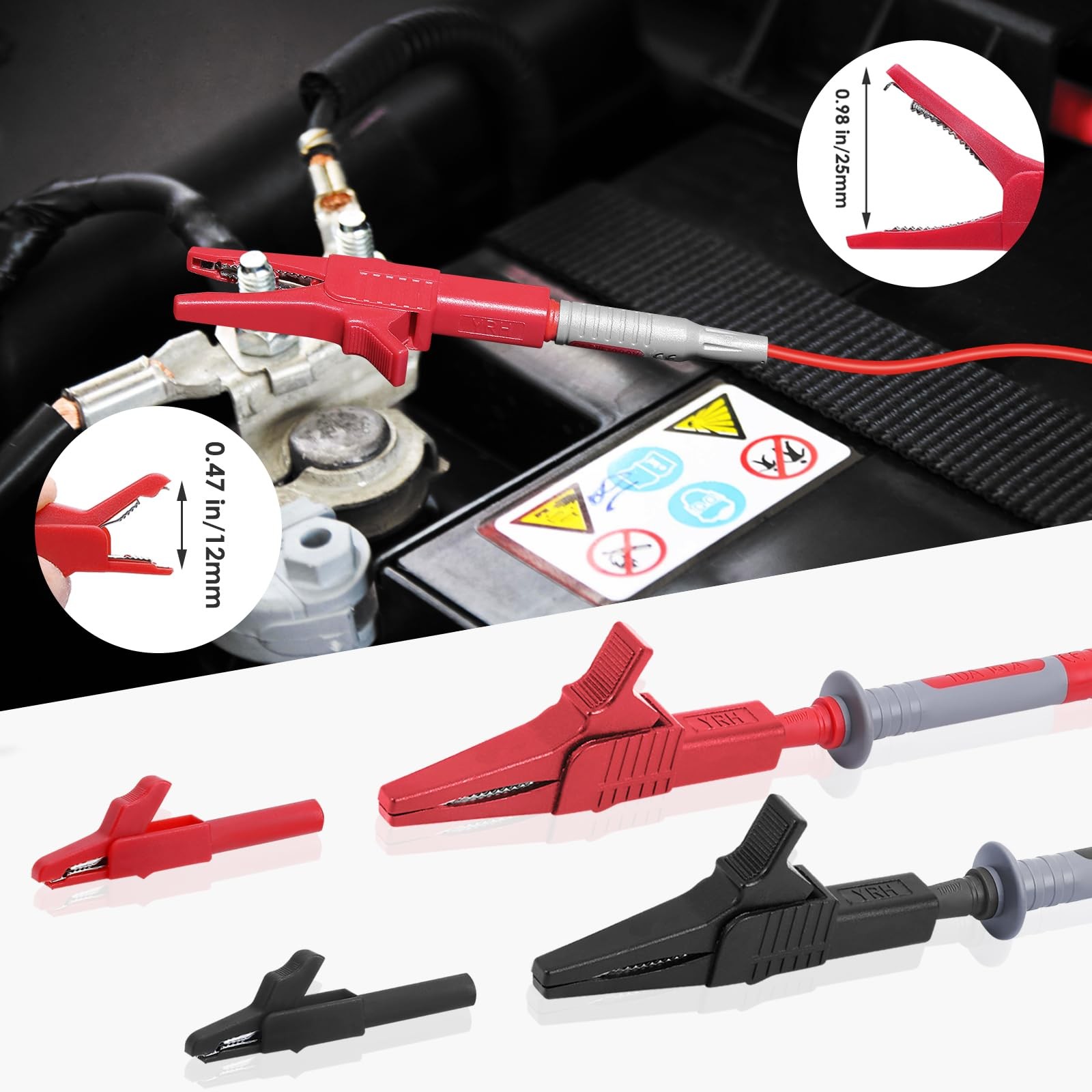 EDGELEC 28 Pcs Multimeter Test Leads Kit with Replaceable Gold-Plated red