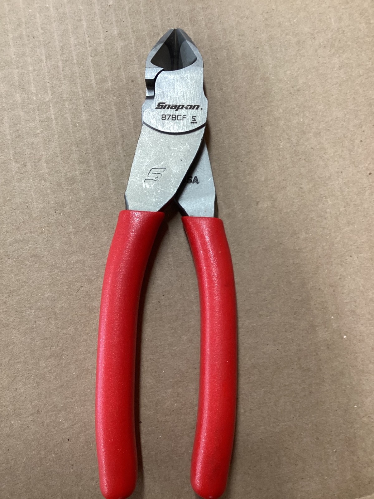 SNAP ON TOOLS USA RED Soft Grip 7" VECTOR EDGE Diagonal Cutter 87ACF R NEW