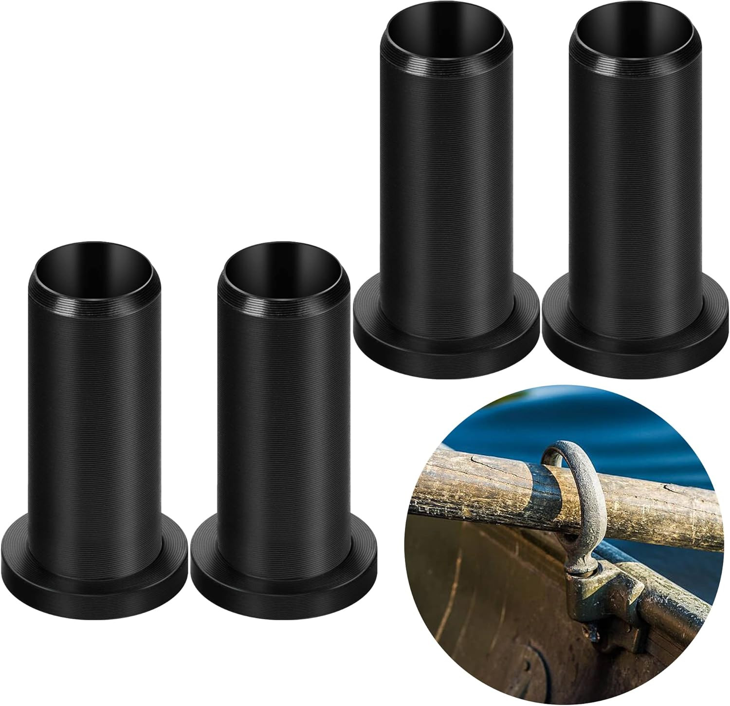 4 PCS Oar Lock Socket Insert -1/2" Oarlock Bushing -Nylon Oar Sleeve for Oar Pro