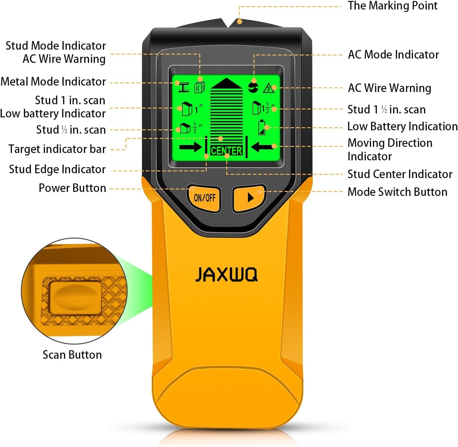 Intelligent Stud Scanner - 5 Modes, High-Def Display for Safe DIY Projects