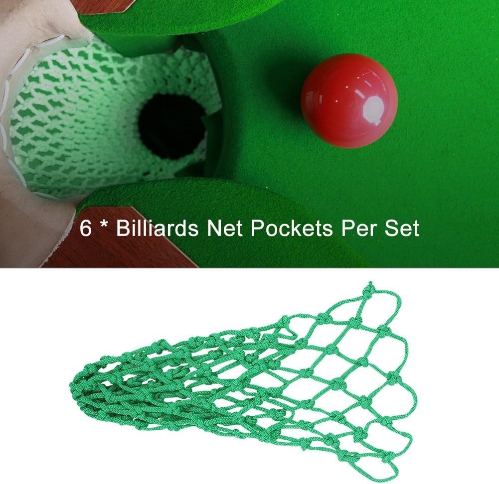 6 Pcs Nylon Mesh Billiards Pockets Set - Durable Pool Table Replacement