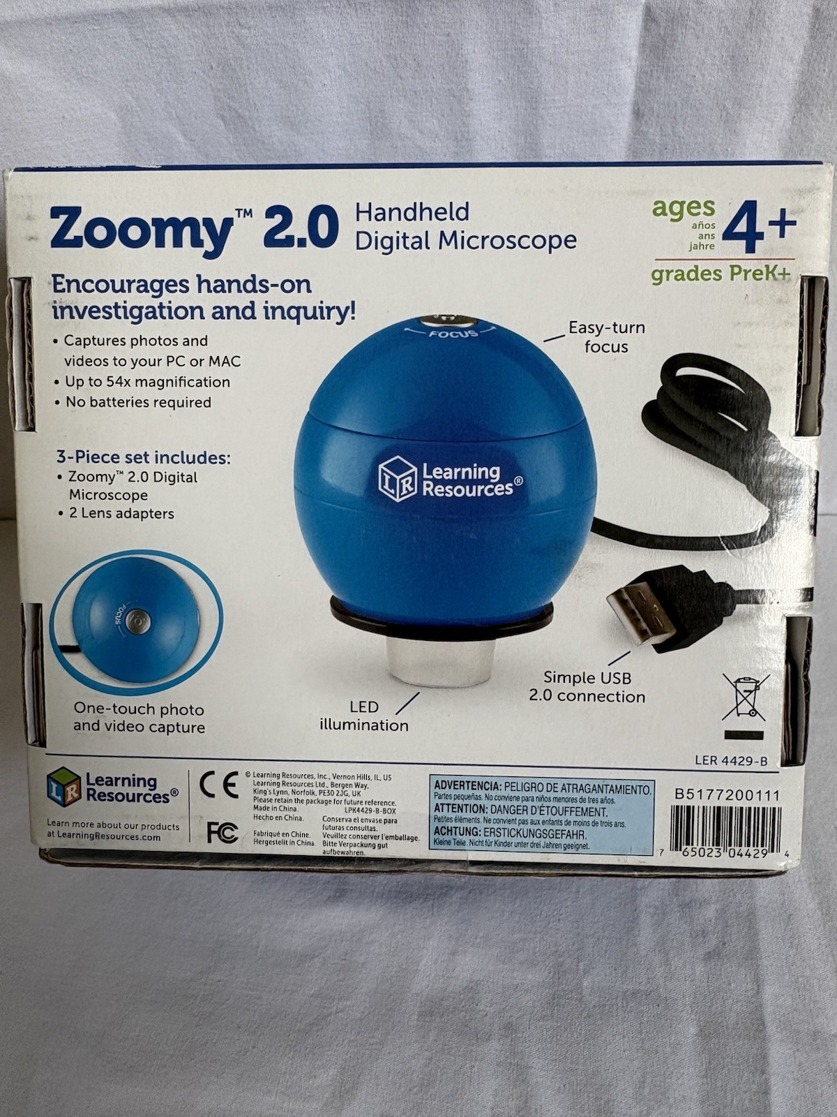 Learning Resource Zoomy 2.0 Handheld Digital Microscope TeachSTEM For Classroom