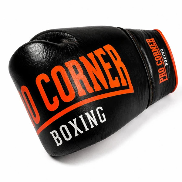 Pro Corner Boxing Leather Lace Up Gloves