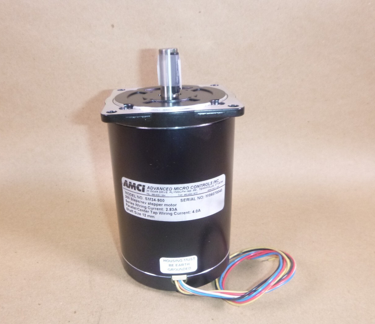 New AMCI Advanced Micro Controls Stepper Motor SM34-900 , 200 Steps 12mm Shaft