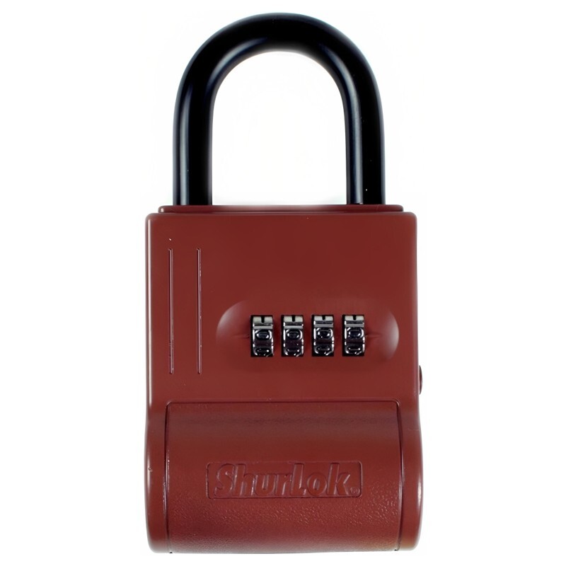 ShurLok SL-300W 4 Dial Numbered Key Storage Combination Lock Box, Burgundy