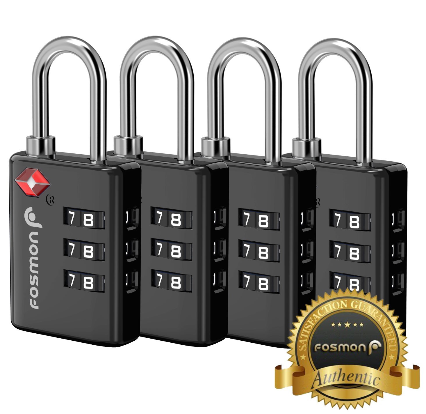 4xTSA Approve 3 Digit Combination Travel Bag Suitcase Luggage Lock Padlock Reset