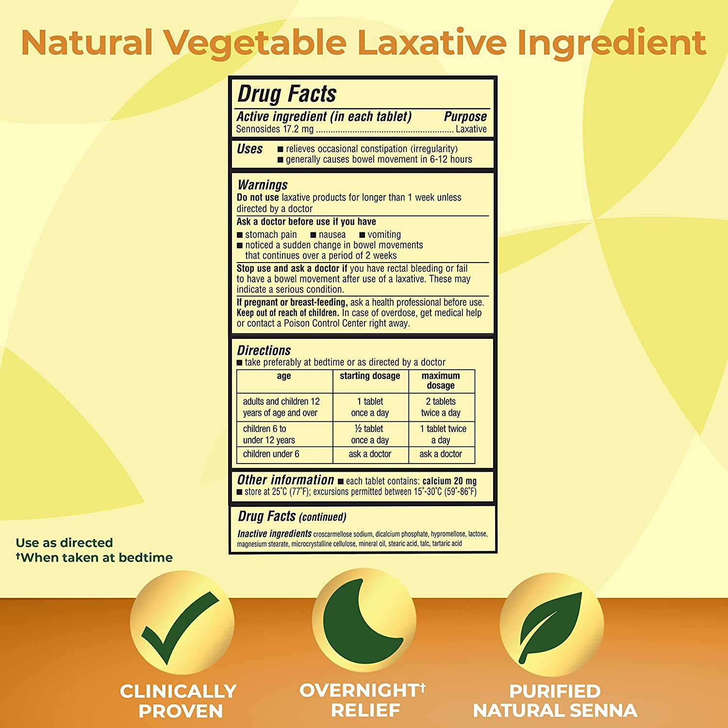 Extra Strength Laxative, 12 Tablets, Natural Vegetable Formula