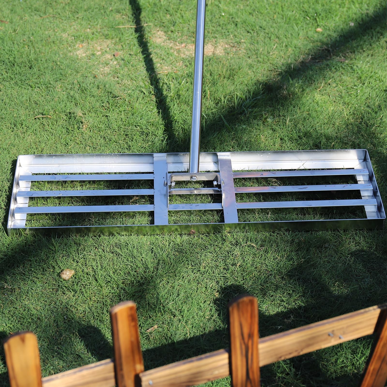 35"x10" Lawn Leveling Rake, Heavy Duty 304 Stainless Steel Lawn Leveler w/ 6....