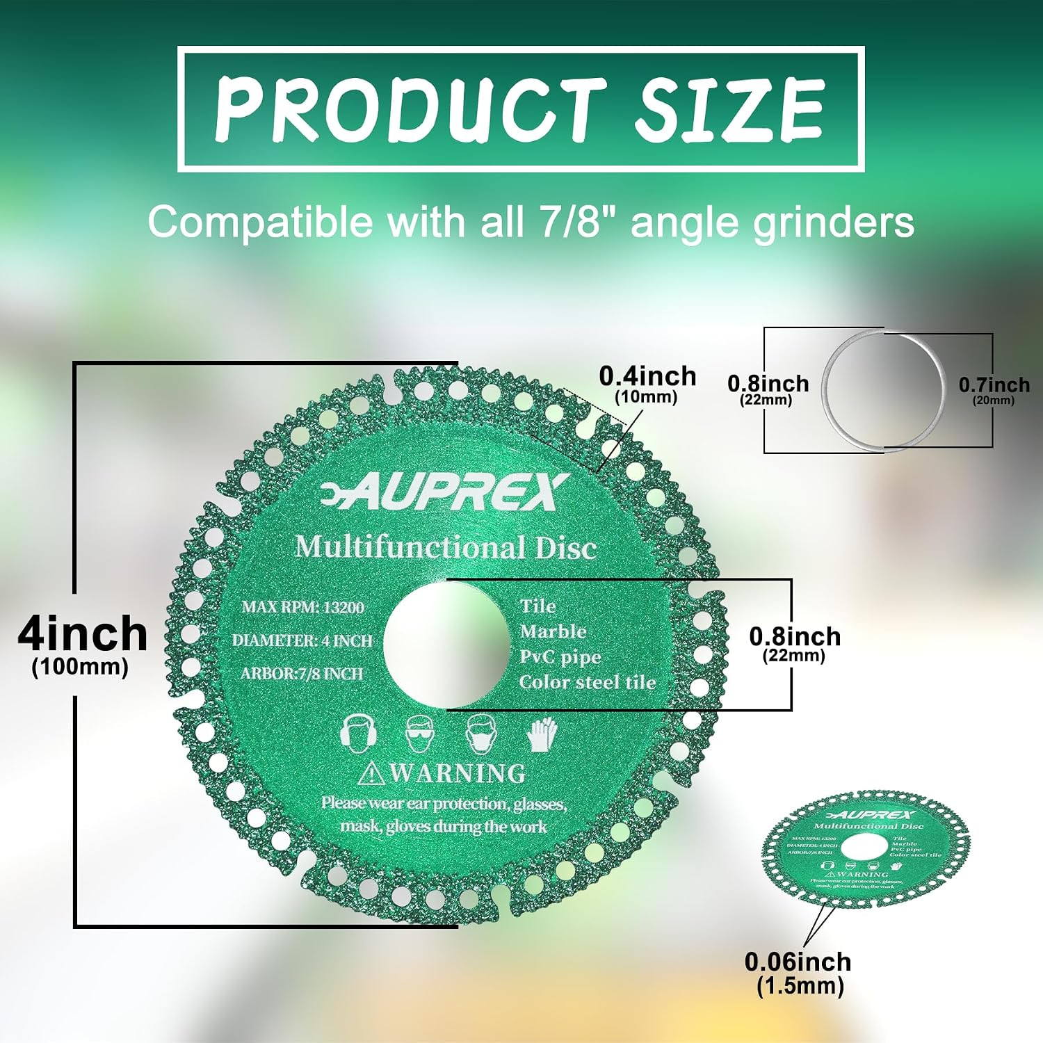 5 Pack 4 Inch Indestructible Disc for Grinder 7/8 Arbor Angle Grinder