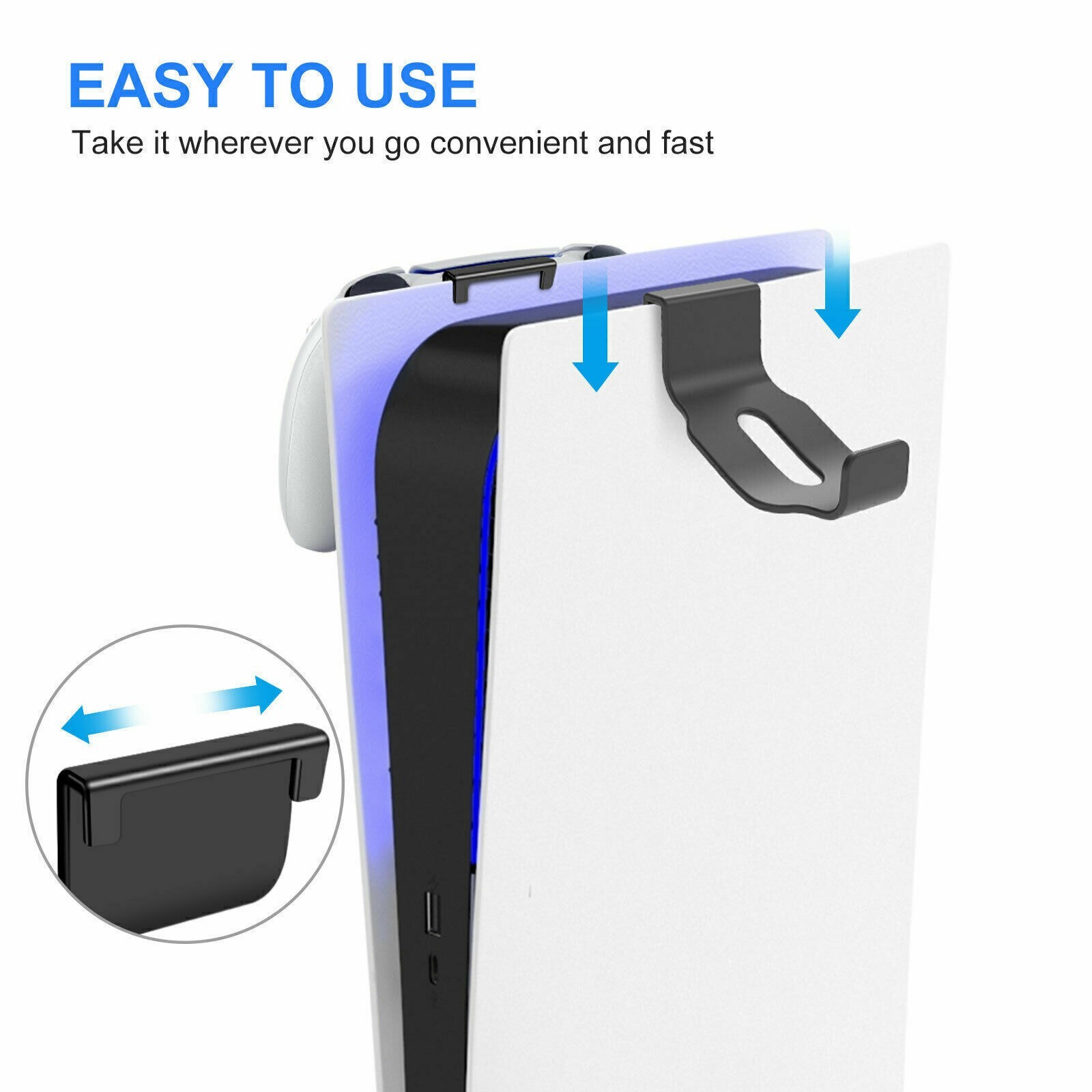 2PC Headphone+Controller Stand Bracket Holder Hanger Mount for PS5/Xbox Series X
