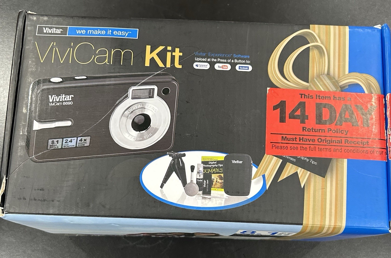 Vivitar Vivicam 8690 Digital Camera 8.1 MP 2.4 LCD Screen 4x Optical Zoom Kit OB