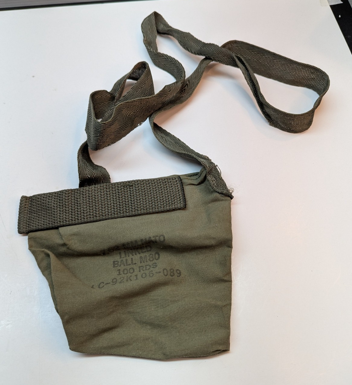 Vintage Military Surplus Shoulder Bag For M60 762 NATO Linked 100 Rds Blank