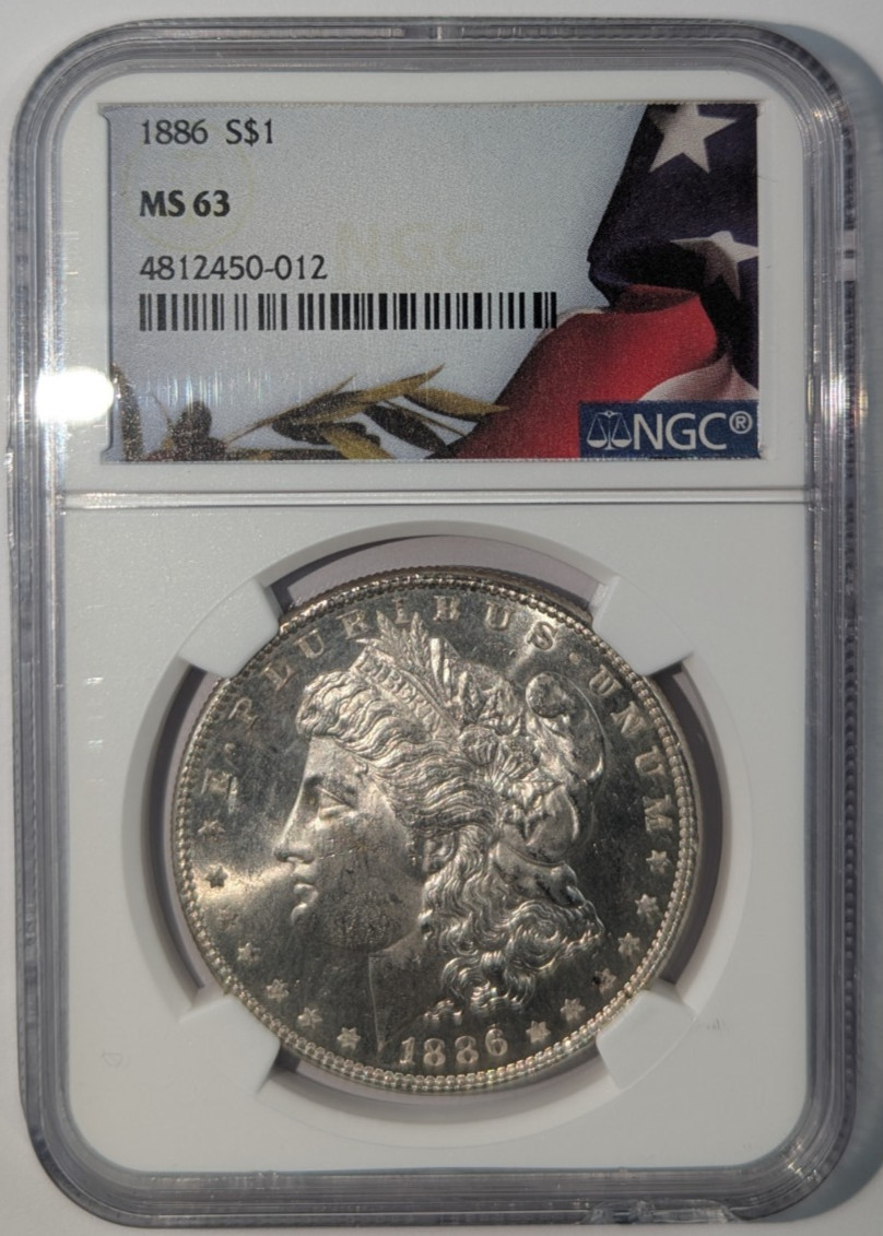 1886 Morgan Silver Dollar $1 NGC MS63 4812450-012