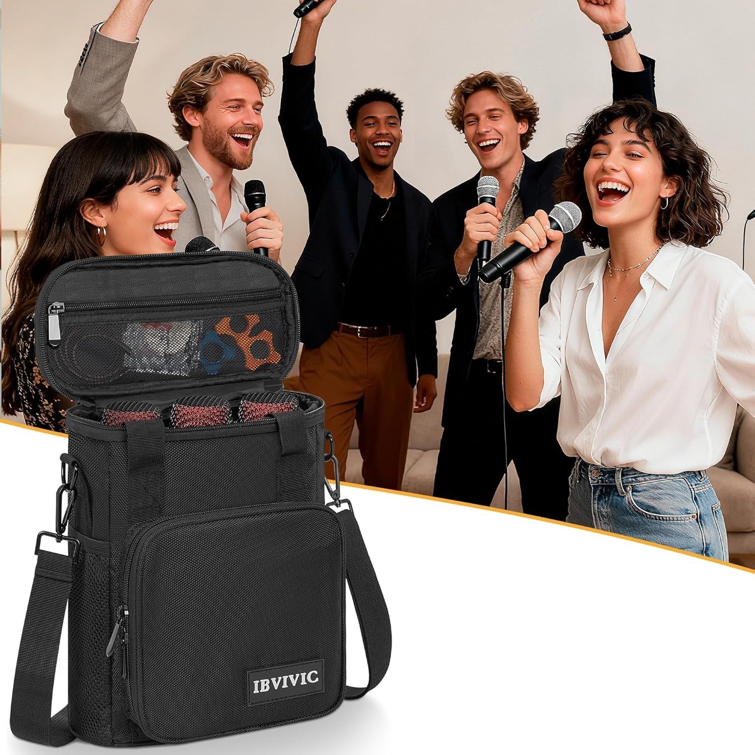 Wireless Microphone Case with Foam - Black/.