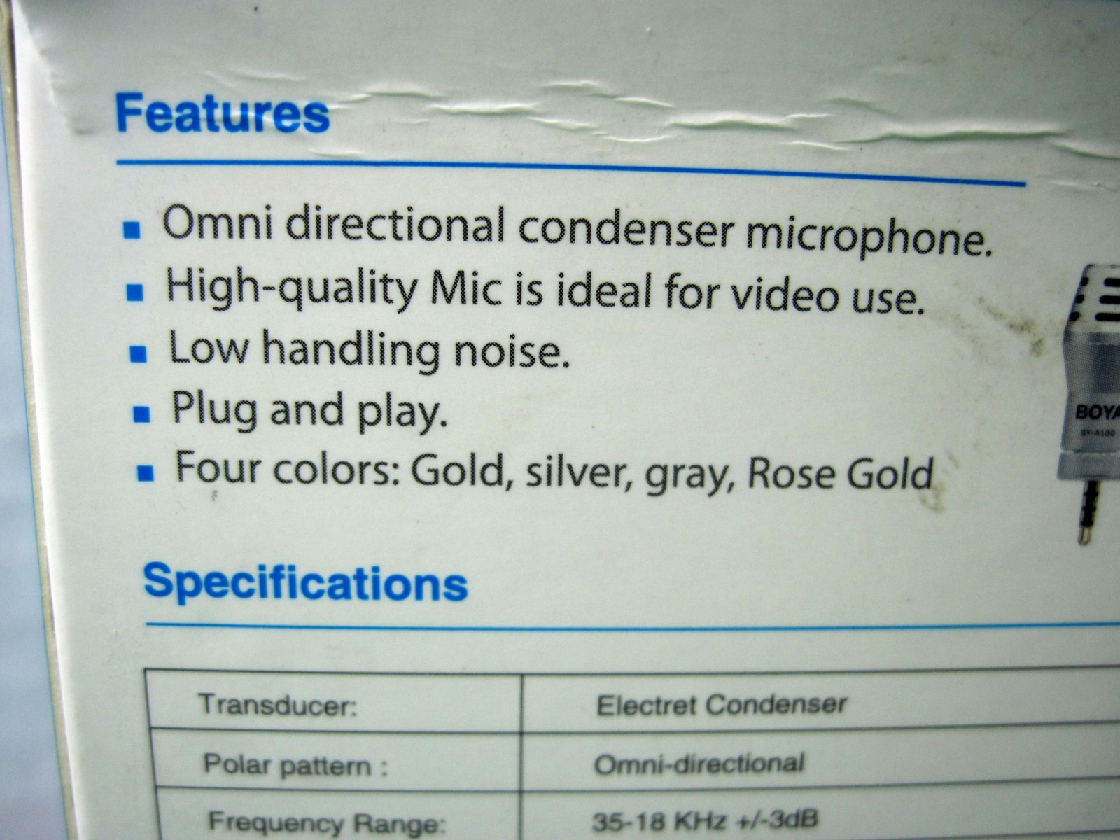Boya Smartphone Condenser Microphone BY-A100