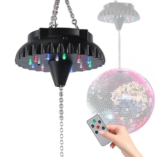 Disco Ball Motor Rotating with Light: Rechargeable Disco Ball Spinner with