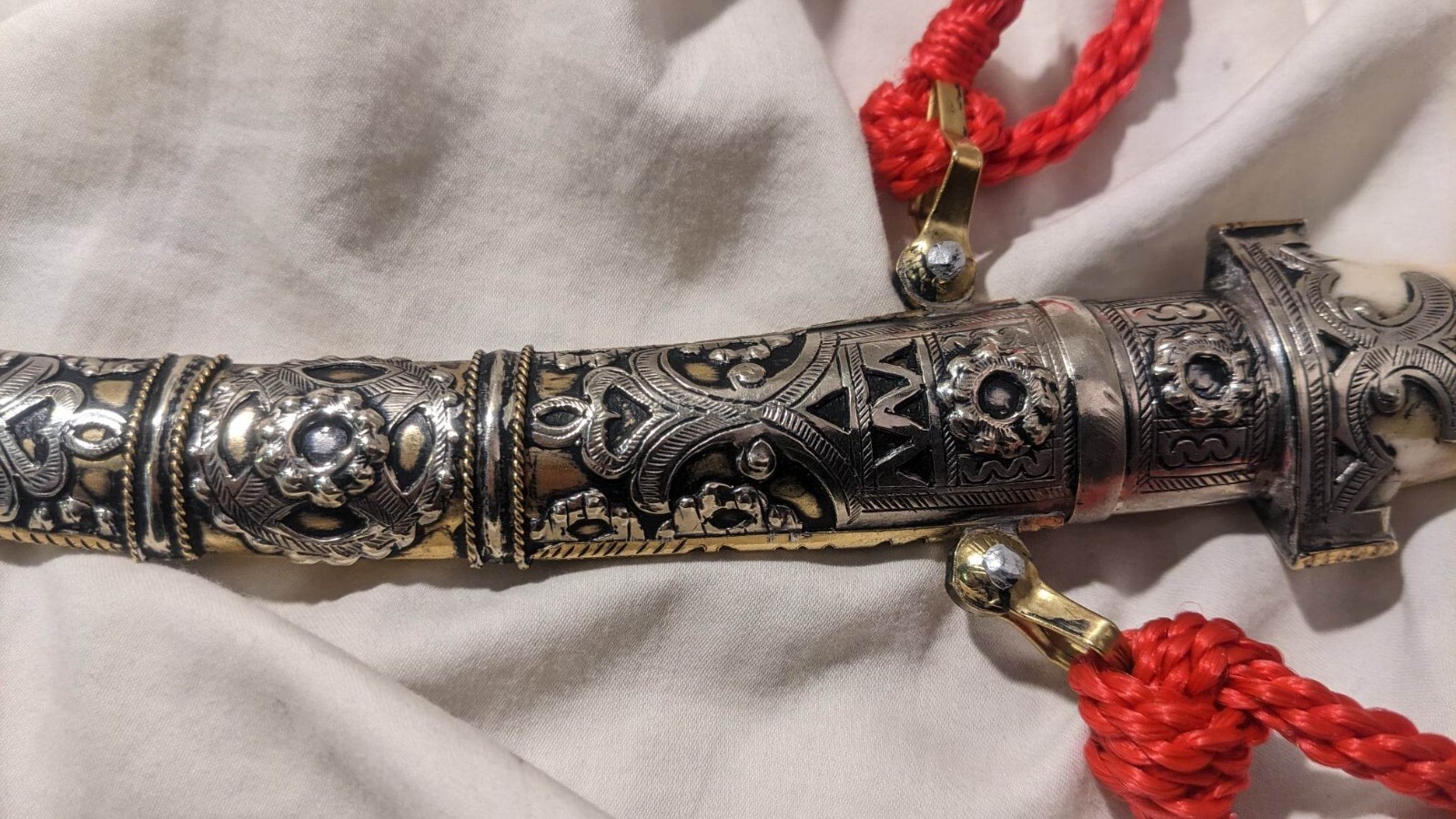 Authentic 12-1/4" Morocco Dagger Khanjar Handmade Silver Dagger Berber BEAUTIFUL