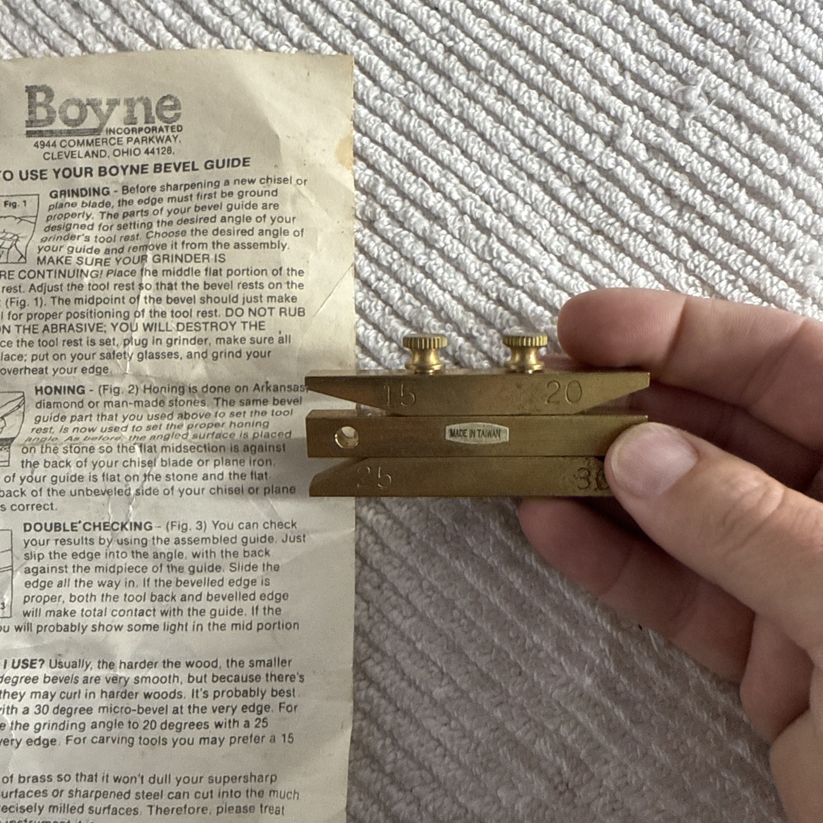 Vintage Boyne Bevel Guide Brass Taiwan