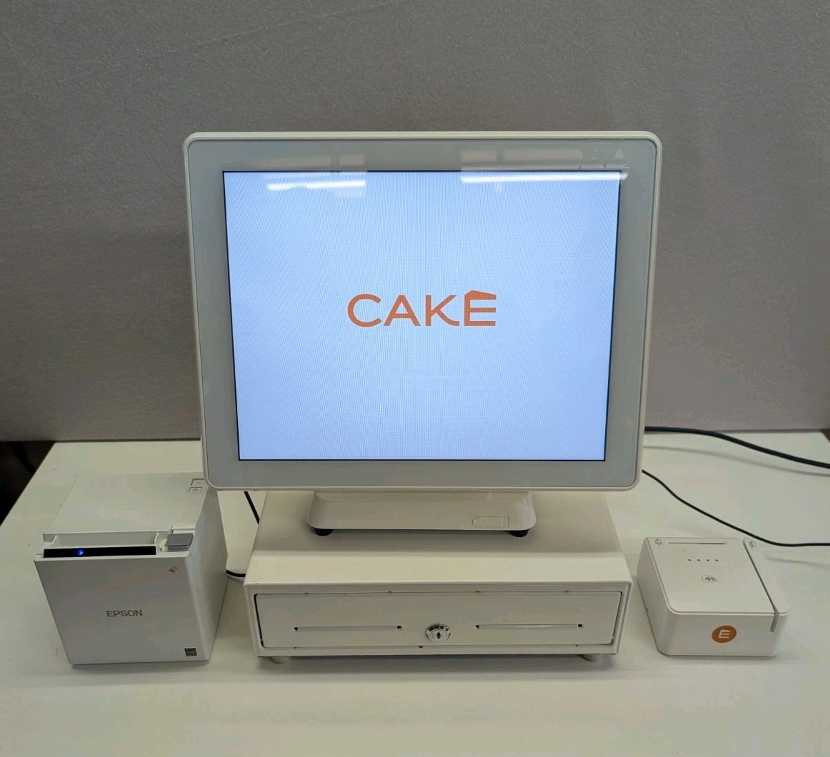 CAKE RESTAURANT POINT OF SALE POS V3, Drawer, EPSON Printer, Card Reader - White