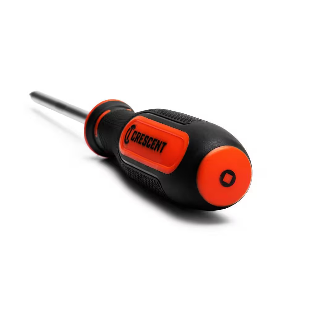 Square Drive Screwdriver Set with Dual Material Tri-Lobe Handles (4-Piece)