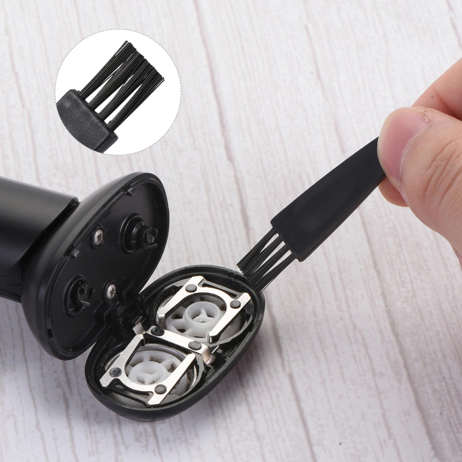 8Pcs Shaver Cleaning Brush Tool Black with 2 Inch Plastic Handle