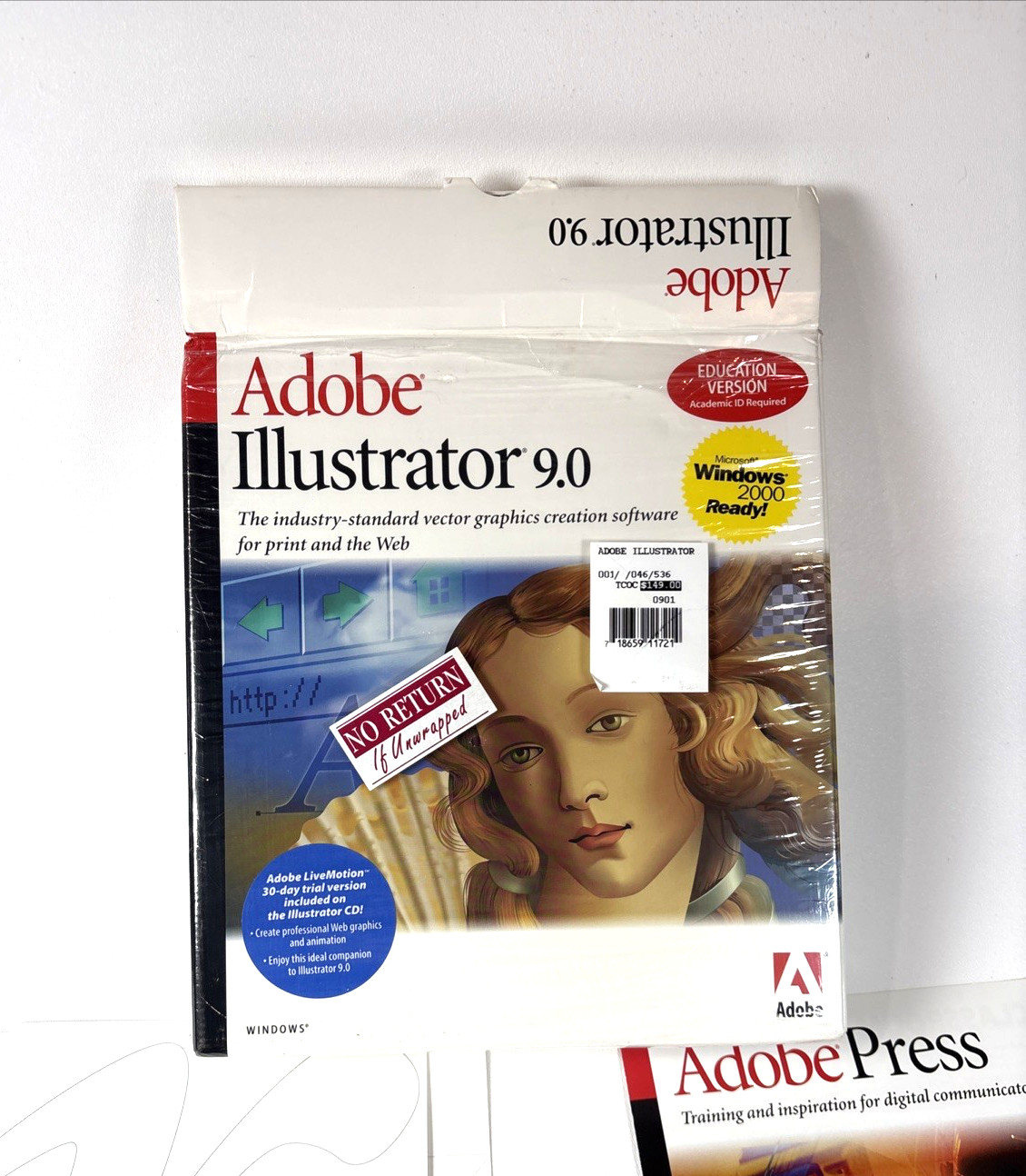 Adobe Illustrator 9.0 Windows 2000 Ready Version w/Disk, Serial Number, Manual