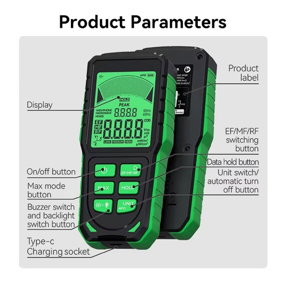 RD637 EMF Detector Professional Electromagnetic Field Meter Handheld5659