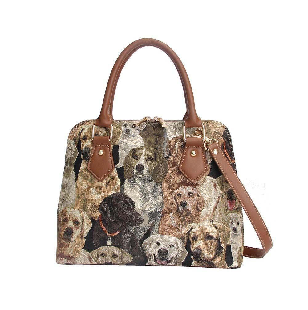 Signare Tapestry Hand Shoulder Crossbody Bag For Woman Labrador Dog Design