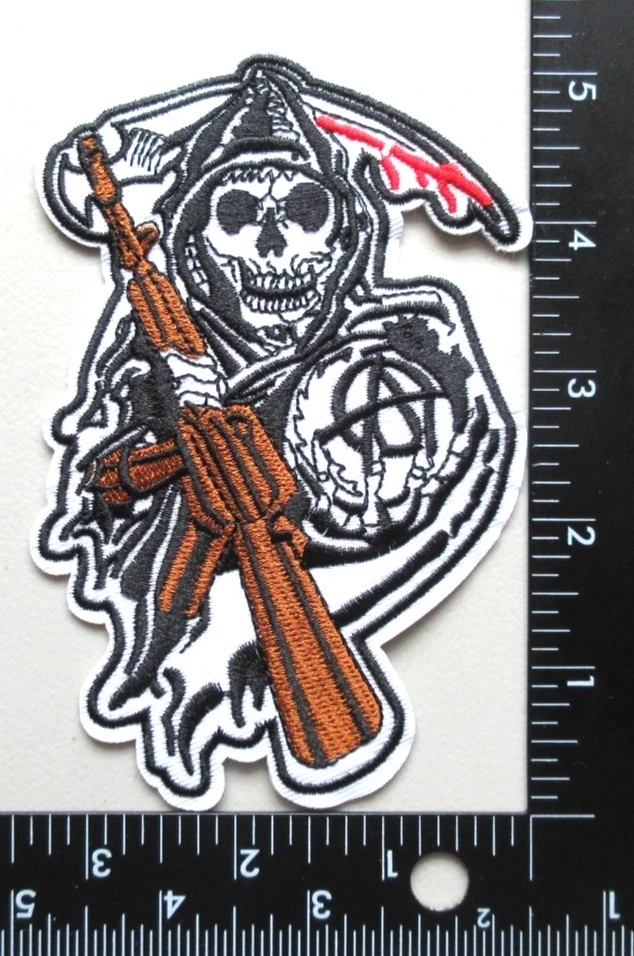 SONS OF ANARCHY SOA GRIM REAPER MOTORCYCLE CLUB BIKERS JACKET VEST IRON ON PATCH