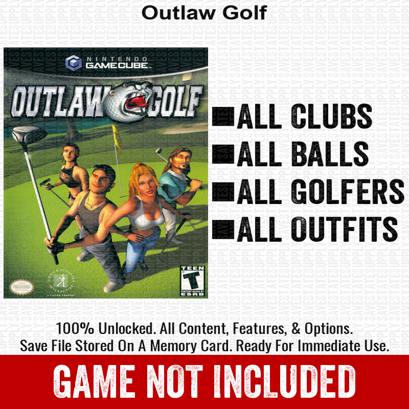 Outlaw Golf 100% Nintendo GameCube Memory Card Save CHEATS
