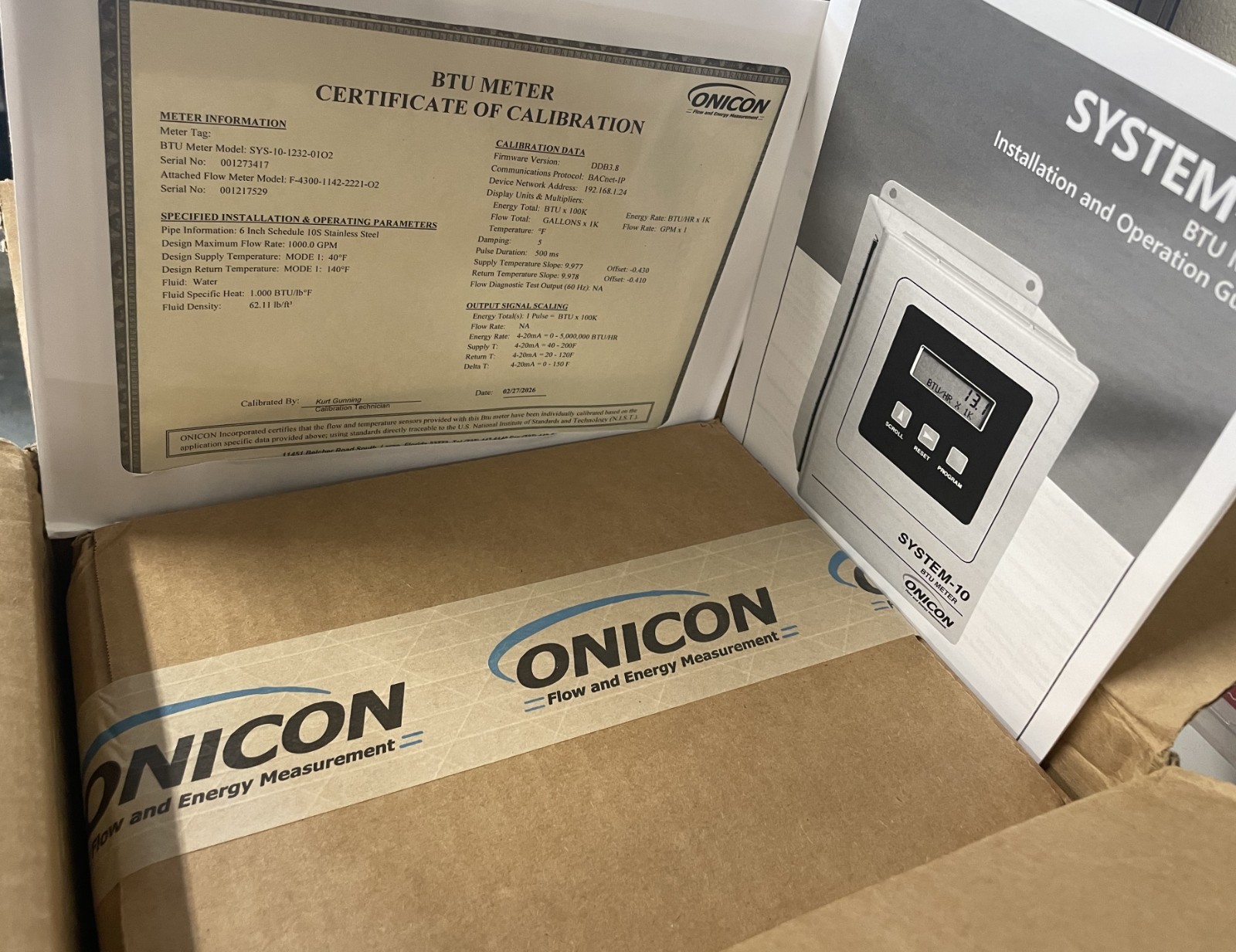 Onicon Model SYSTEM-10 BTU Meter Flowmeter for BACnet, MODBUS