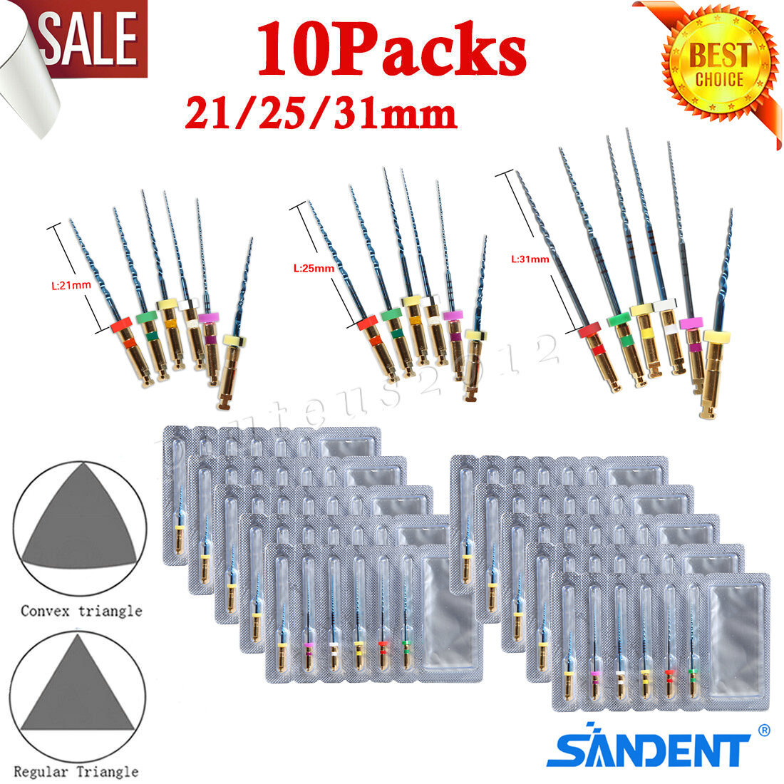 10 PACKS Dental Endodontic Files NX-F3 Rotary Niti File 21/25/31MM