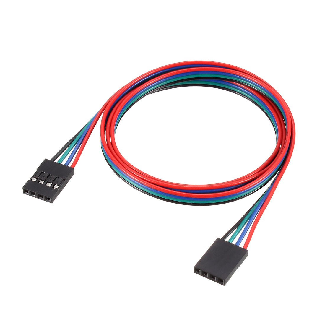 5 Pcs 4 Pins Female to Female Jumper Wire 70cm Length 2.54mm Terminal Multicolor
