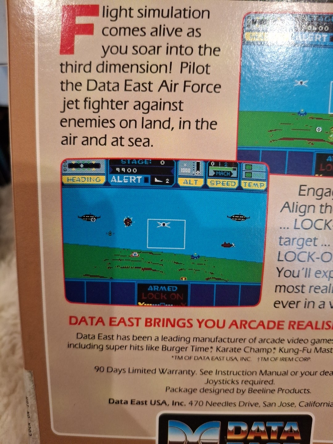 Data East Lock-On IBM Video Game 1987 - Vintage